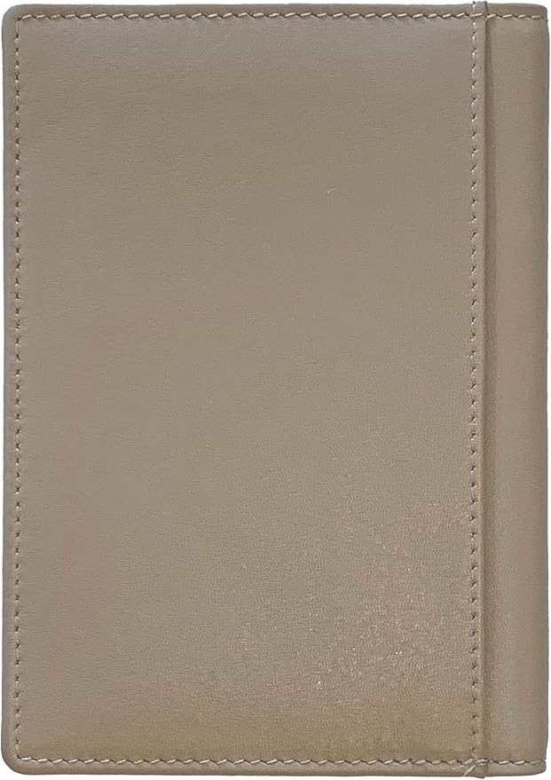 Personalized Monogrammed Taupe Leather RFID Passport Wallet and 2 Luggage Tags
