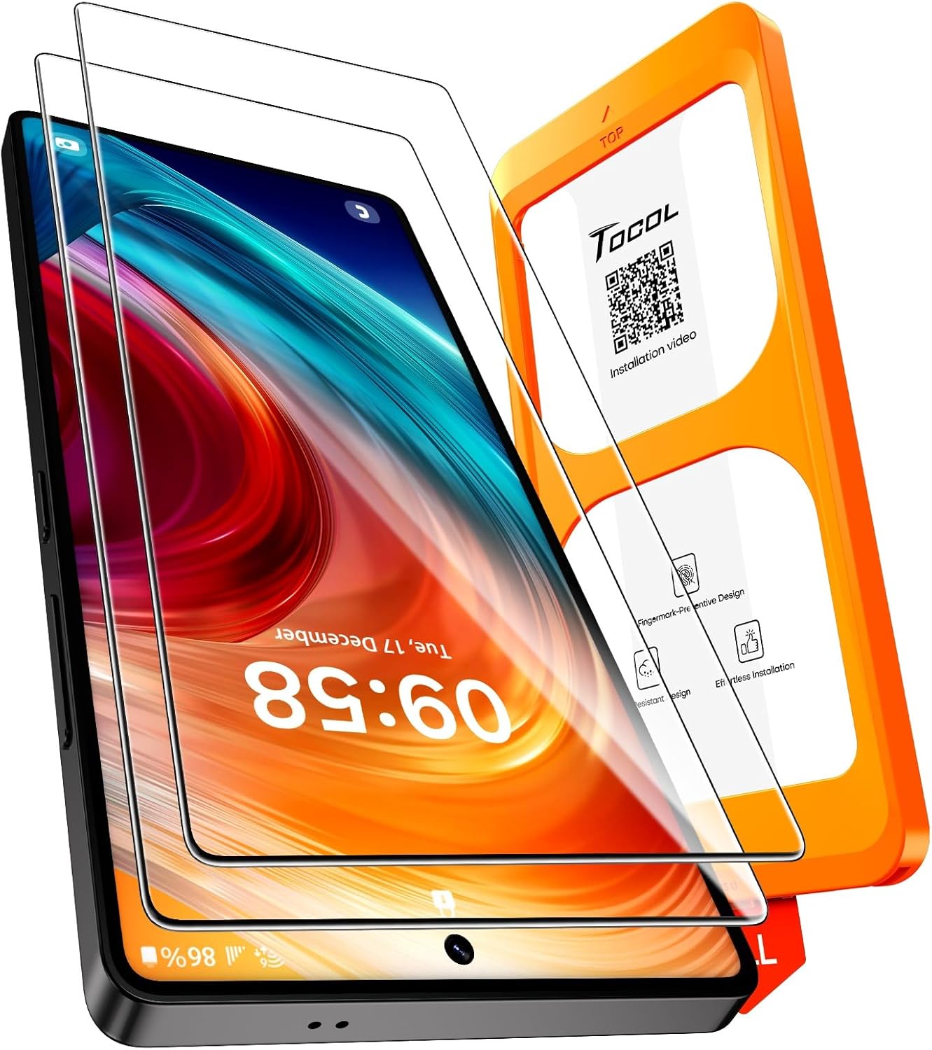 TOCOL for Samsung Galaxy S25 Ultra Screen Protector [9H Hardness] [Military Grade Shatterproof] HD Tempered Glass 2 Pack