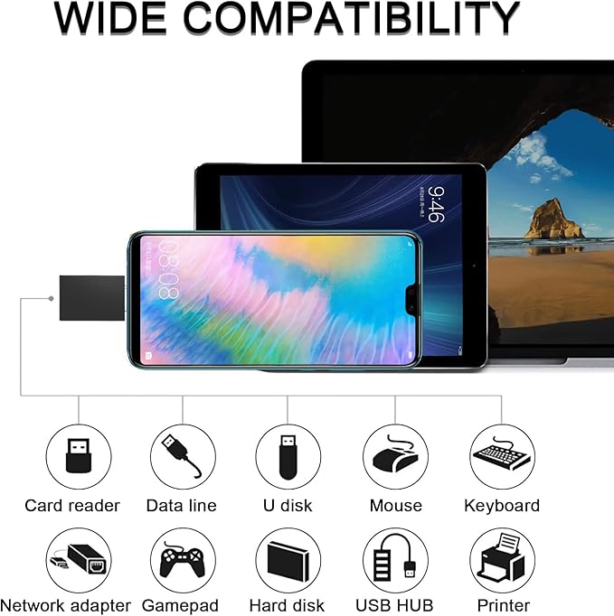 USB C to USB Adapter USB C Male to USB3.0 Female OTG Adapter Compatible with MacBook Air 2020/MacBook 12 inch/iPad Pro 2020 and More, Dark Green(Pack of 2)