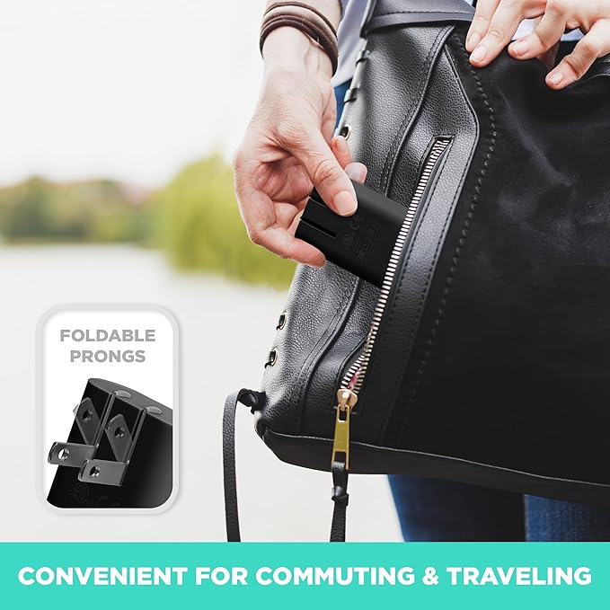 iHome 2-Port USB Wall Charger, AC Pro Multiport Plug Adapter, Phone Charging Block with Dual Ports, Flat Wall Adapter for Home & Travel