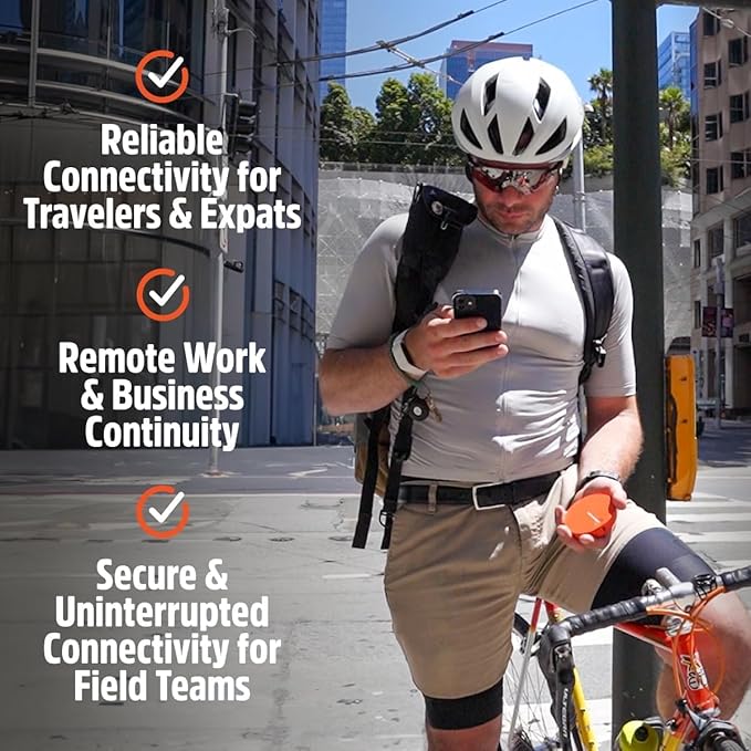 SIMO Solis Hero 4G LTE Hotspot, Includes Lifetime Data (12GB Per Year) and 10GB Global Data, Access Multiple Carriers, Internet in 140+ Countries, No Contract, Mobile Wi-Fi for Travel