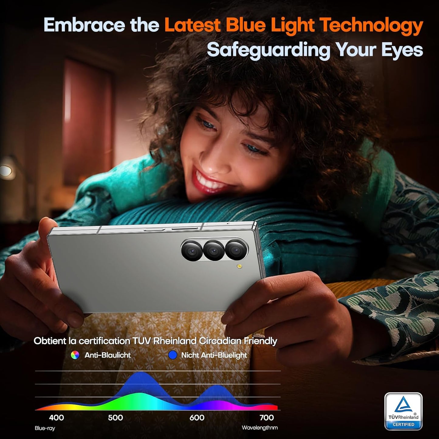 TOCOL for Samsung Galaxy Z Fold 7 Screen Protector 9H Hardness Military Grade Shatterproof HD Tempered Case Friendly Glass 2 Pack