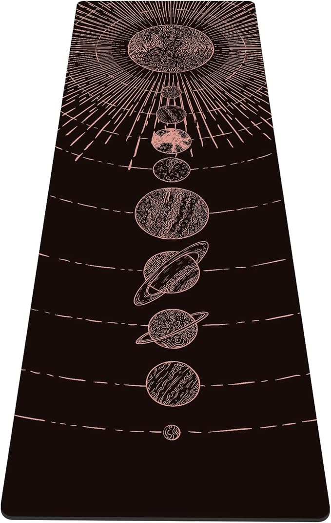 nuveti Yoga Mat Print Extra Thick TPE Non Slip Fitness Exercise Mat with Carrying Bag,72"x24" Extra Thick 6MM Exercise & Workout Mat for Yoga, Pilates Fitness and Floor Exercises