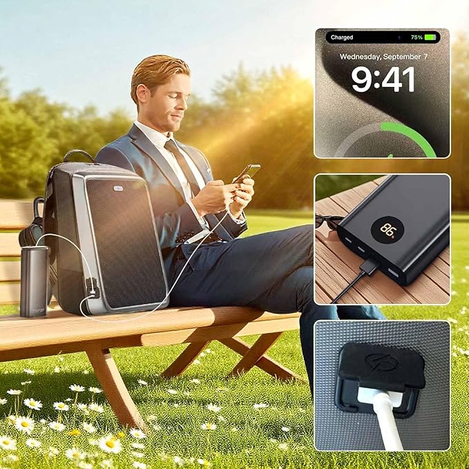 30L Travel Laptop Backpack with Junction Box & USB Charging Port, Travel Carry on Backpack for Women Men, TSA Lock Water Resistant Middle High School College Backpack fits 16 Inch Laptop