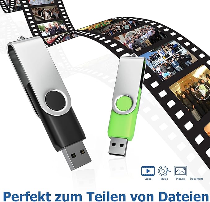 Flash Drives 64GB 10 Pack, Wooolken USB 2.0 Thumb Drives with Keychains Memory Stick USB Drive Pendrive for PC Laptop Computer (Mixcolors)