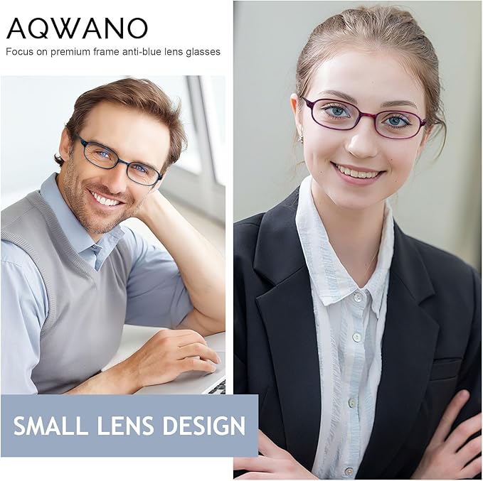 AQWANO 2 Pack Blue Light Blocking Computer Reading Glasses UV Protection Flexible TR90 Frame Lightweight Readers Glasses for Women Men +2.75