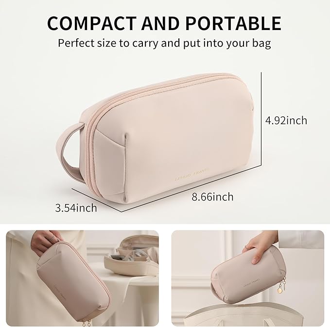 RIGHT AWAY Tech Pouch Electronics Organizer Travel Case, Cord Organizer Bag Cable Accessories Carry Storage for Essentials,Charger, Phone, Earphone,Flash Drive,Pink