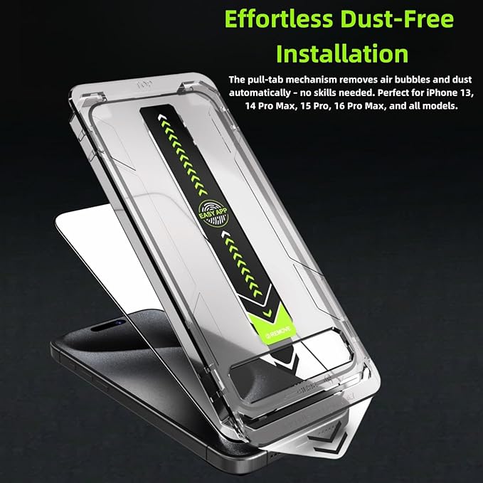 2 Pack Screen Protector for i phone 17 Pro Max Series Tempered Glass Screen Protector, Protector de Pantalla, 9H Hardness, Bubble-Free, Easy Install Kit（ i phone 17 Pro Max