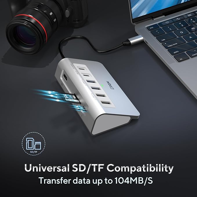 USB C Hub, INTPW 9-in-1 USB C Hub Multiport Adapter with 4K HDMI, PD 100W, Type-C and 2 USB A 3.0 5Gbps, 2 USB A 2.0, SD/TF Card Reader, Aluminum USB Hub for Laptop, iPhone 16/15 Series, MacBook, iPad