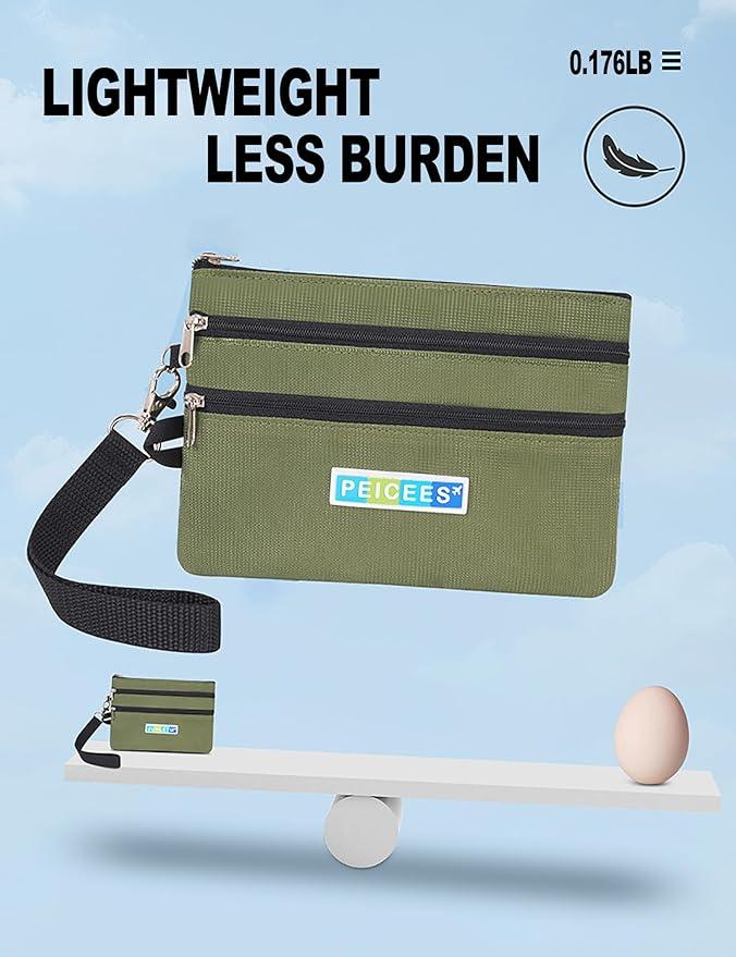 Peicees World Travel Essentials Currency and Passport Organizers Cash Cards Tickets Holder RFID Blocking Wallet, Army Green