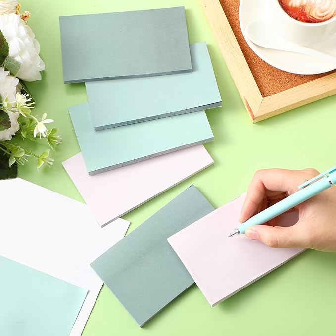 Fainne 8 Pack Sticky Notes Bulk Back to School Supplies Self Stick Note Pads Paper Memo for Office First Day of School Student Teacher Essentials (3 x 5 Inch,Morandi Color)