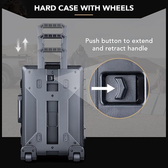 Lykus HC-5230 Large Waterproof Hard Case with Wheels and Customizable Foam, Interior Size 20.5x14.2x13.6 inch, Suitable for cameras, lenses, electronic equipment and more