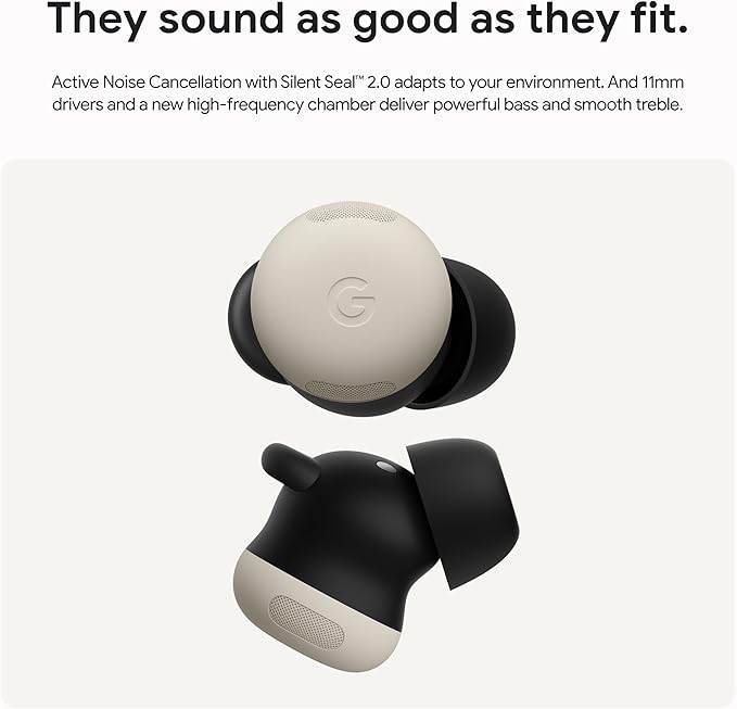 Google Pixel Buds Pro 2 - Wireless Earbuds with Active Noise Cancellation – Bluetooth Headphones - Porcelain