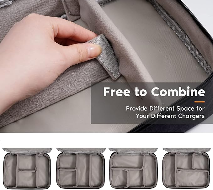 OrgaWise Electronics Organizer, Electronic Accessories Bag Travel Cable Organizer Three-Layer for iPad Mini, Kindle, Hard Drives, Cables, Chargers