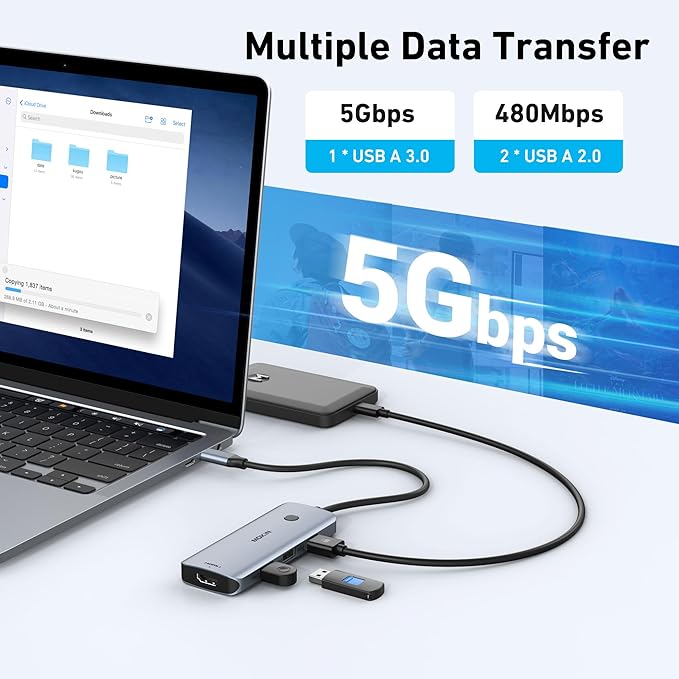 Docking Station USB C to Dual HDMI Adapter USBC Hub DualHDMI Monitors for Windows,USB C Adapter with Dual HDMI,3 USB Port,PD