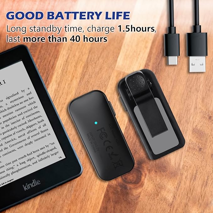 Remote Control Page Turner for Kindle Paperwhite Oasis Scribe Kobo, RF Page Turner Clicker for Kindle Device iPhone iPad Tablets, Novels Ereader Accessories with Wrist Strap Storage Bag