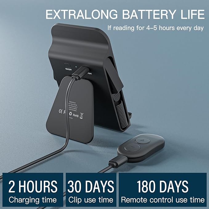 Remote Control Page Turner and Stand for Kindle Paperwhite Oasis eReaders,Clicker Page Turner Forward and Backward,Kindle Accessories for iPhone,iPad,Tablets Reading,Camera Video Record &Selfie