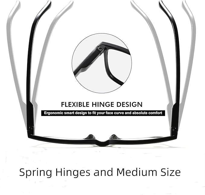 Przene 4 Pack Blue Light Blocking Reading Glasses,Readers for Women and Men with Spring Hinge