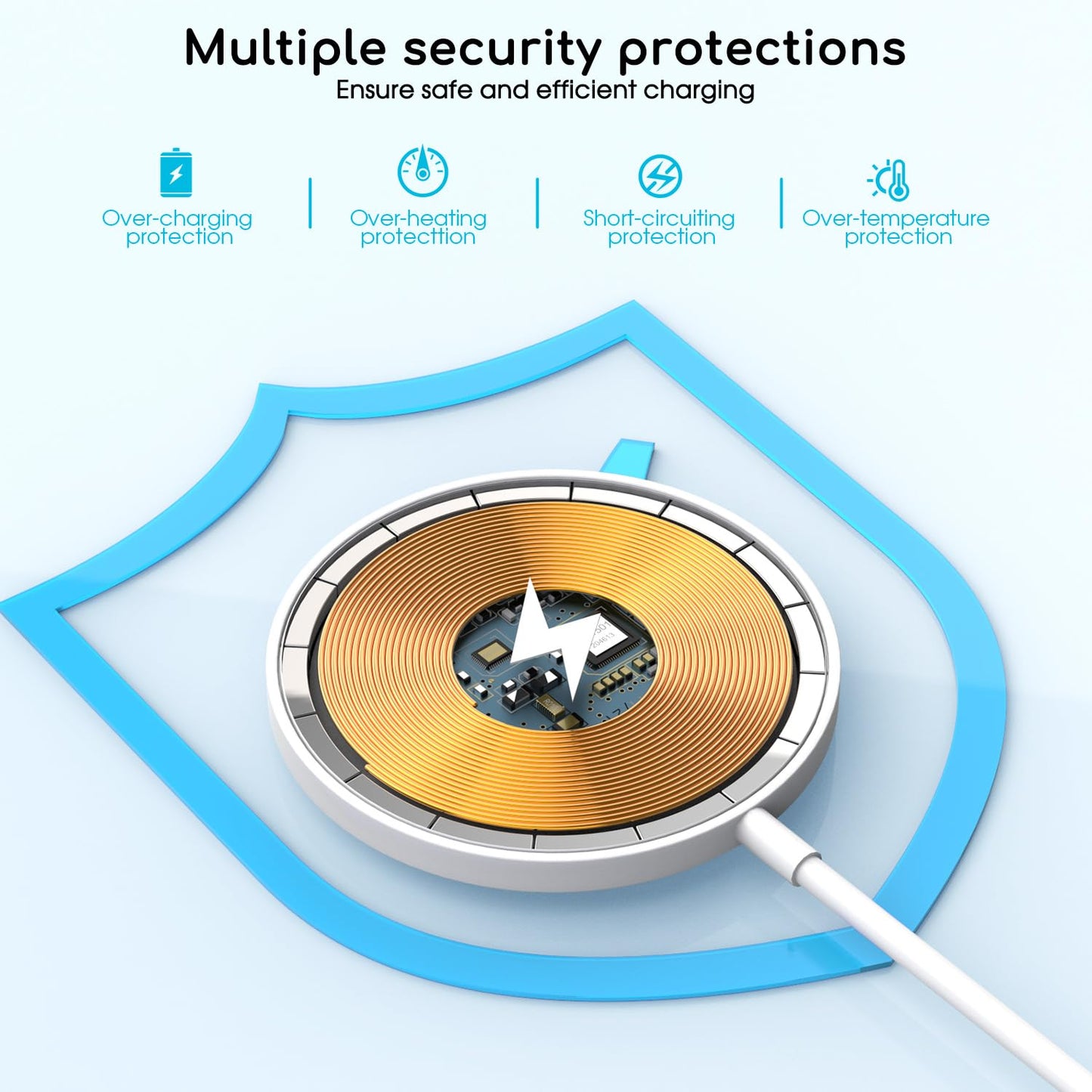 Magnetic Wireless Charger for iPhone, 2Pack 6FT [Apple MFi Certified]Mag-Safe Charger Cable Wireless Magnetic Charging Cord with USB C Fast Charging Block for iPhone Air/17/17 Pro/17 Promax/16E/16Plus