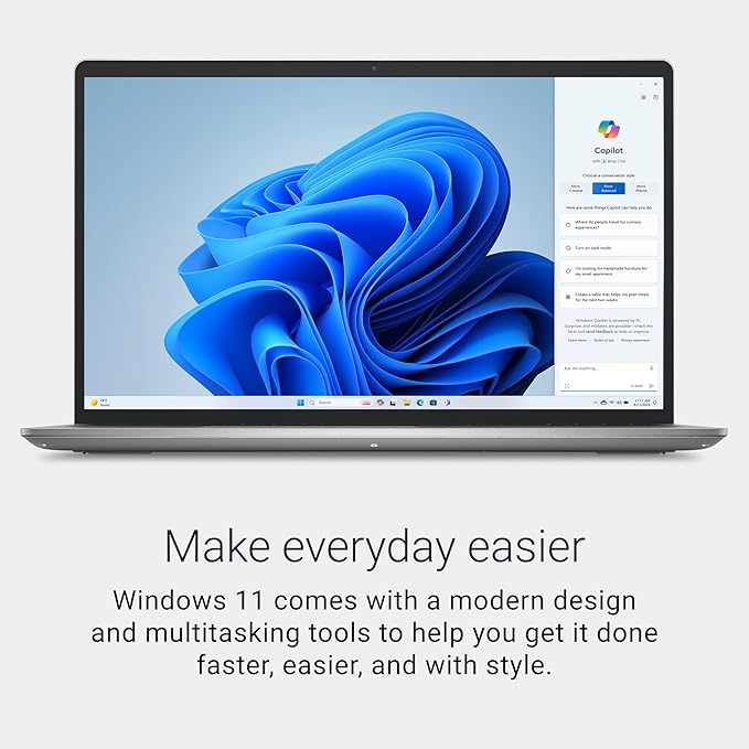 Dell 15 Laptop DC15250-15.6-inch FHD 120Hz Display, 13th Gen Intel Core i7-1355U, 16GB DDR4 RAM, 512GB SSD, Intel UHD Graphics, Windows 11 Home, Onsite Service - Platinum Silver