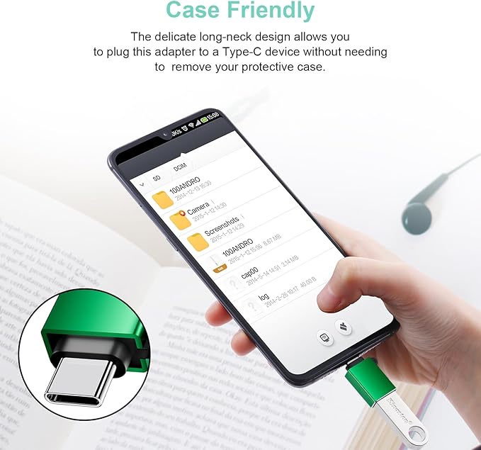 USBC to USB Adapter 8 Pack,USB to Type C Adapter,C Male to USBA Female,USB Charging Cable Converter for MacBook,iPhone 16 15,iPad,Samsung Galaxy and More,Green