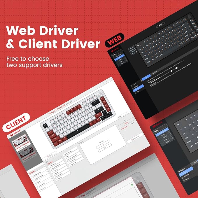 Redragon K721 Rapid Trigger Mechanical Keyboard, 8K Hz Gasket Mounted RGB 75％ Wired Gaming Keyboard with Volume Knob, Support Web & Client Driver, Magnetic Switch Fast Adjustable Actuation for PC MAC