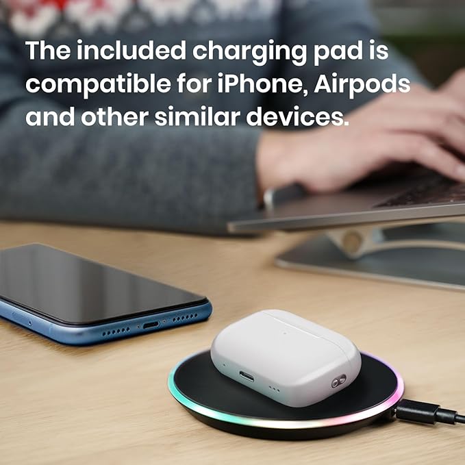 Perixx PERIMICE-713RX Wireless Rechargeable Vertical Mouse - Duo Wired and Wireless Charging Feature - Charging Pad Included - 6 Buttons Design - Black - Right-Handed Design