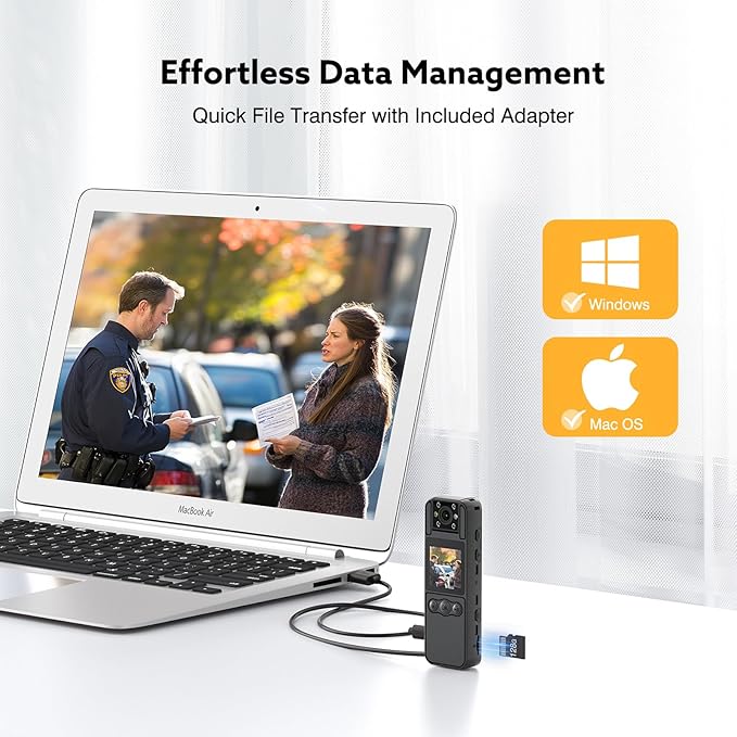 Z11 4K Body Camera with Audio and Video Recording, 256GB Small Body Cam with 180° Rotating Lens, 6HR Battery & Night Vision, Wearable Camera for Pet, Home, Office, Security Police Law Enforcement