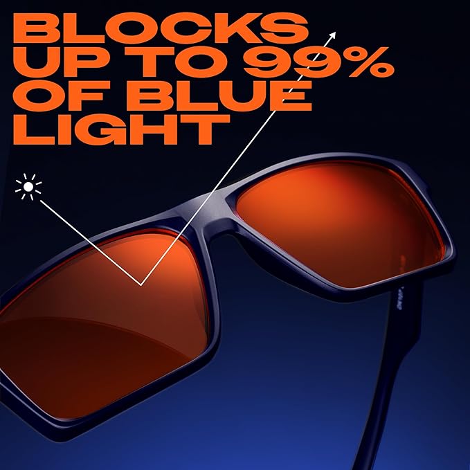 Titan Gaming Glasses, Anti Blue Light Glasses Men, UV400 Protection Blue Light Blocking Glasses for Computer Eye Strain