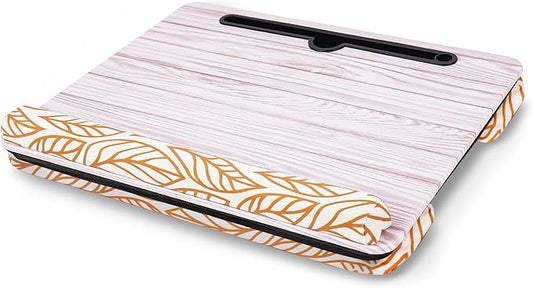 Lap Desk,Fits up to 15.6 inch Laptop Bed Table Computer with Soft Pillow and Storage Bag,Gaming Tray and Writing Tray on Bed for Home Office(2-Light Grey)