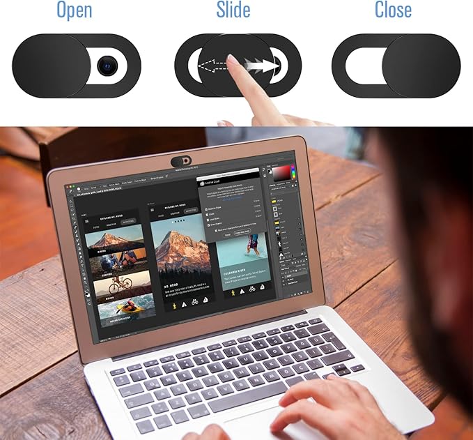 Laptop Camera Cover Slide, [8 Pack] Ultra-Thin Webcam Cover Compatible with MacBook,Laptop,PC,Computer,iMac,iPad, iPhone 6/7/8 Plus. 0.022in Thick Web Blocker Protect Your Privacy and Security