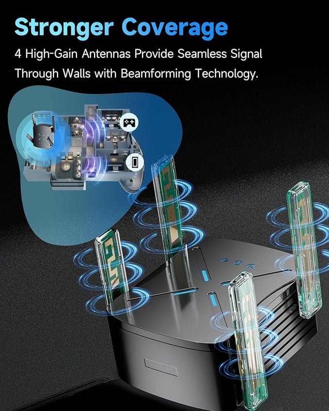 2026 WiFi Extender Signal Booster, New Gen Wi-Fi 6 Repeater, Long Range up to 12,000 sq.ft for Home, Dual-Band Internet Extender WiFi Booster w/Gigabit Ethernet Port, Easy Setup, EasyMesh Compatible