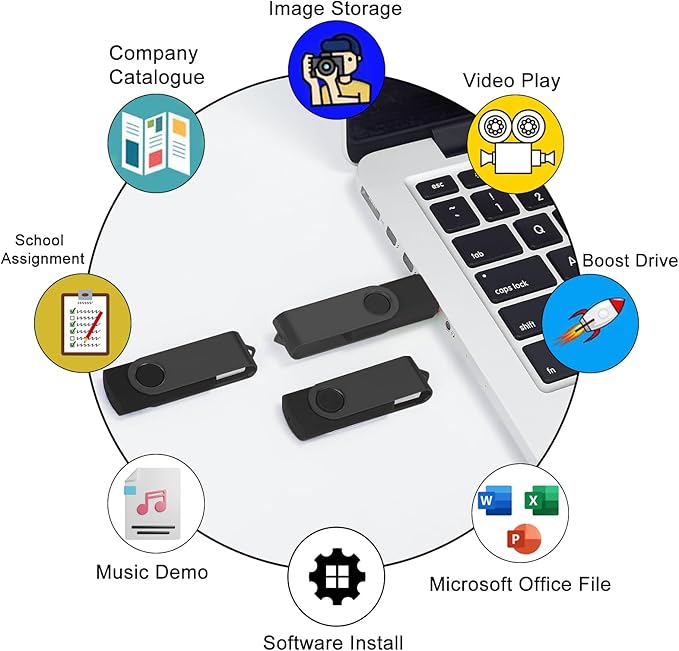 USB Flash Drive 2GB 10 Pack FEWINA USB 2.0 Flash Drives Bulk 2 GB Thumb Drive Swivel Memory Stick Jump Drive Pen Drive for Storage and Backup（Black and Red,10PCS 2GB）