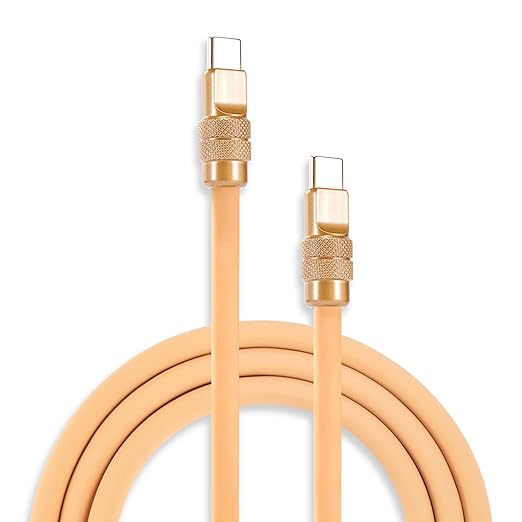 chubbycable Chubby 2.0 Fast Charging Cable Durable Soft Silicone USB C Cable 240W Extra Thick Charger Cord Compatible with iPhone 17-15 Series iPad, Desert+Desert, Type-C to Type-C, 3.3 FT