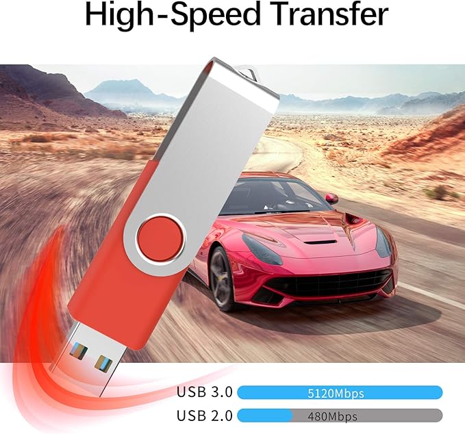 TOPESEL 10 Pack 32GB USB 3.0 Flash Drive Memory Stick Thumb Drives (5 Mixed Colors: Black Blue Green Red Silver)