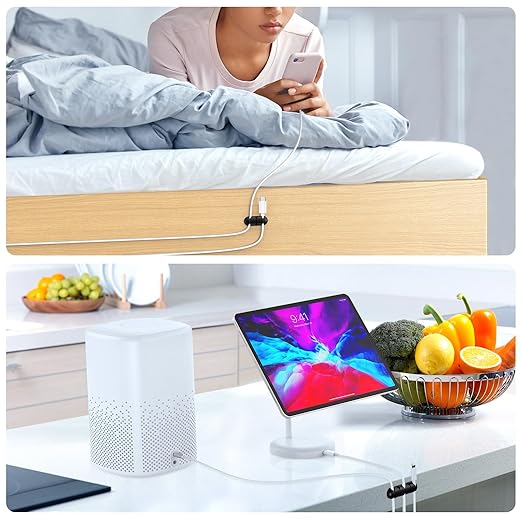 UNBREAKcable Cable Holder Clips, 5 Pack Cord Organizer for Desk, Silicone Adjustable Cord Clip, Adhesive Wire Management for Charging Cable USB Mouse Wire PC Car Office Home Nightstand Wall