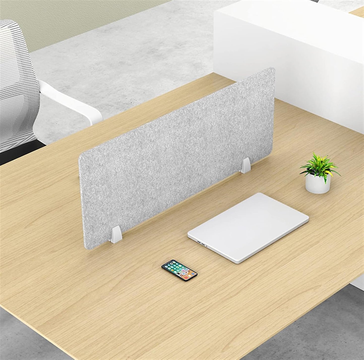 Icegrey Acoustic Desk Divider Privacy Panel Removable Sound Absorbing Desk Partition Board with 2 Clips for Student Call Centers Offices Braries Classrooms Library, Light Purple, 23.4x15.6