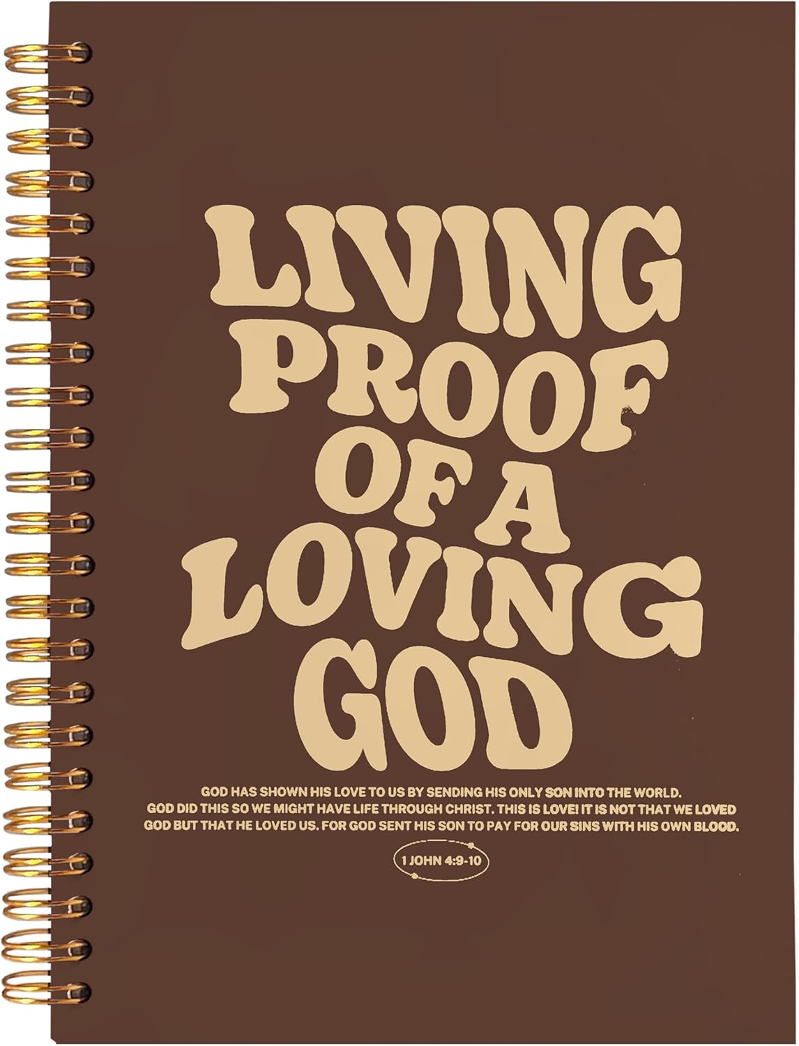 BearCake Christian Journals for Men, Living Proof of a Loving God Christian Notebook, Bible Notebooks for Note Taking, Bible Journaling Notebook, Hardcover Spiral Notebook 5.5x8.3