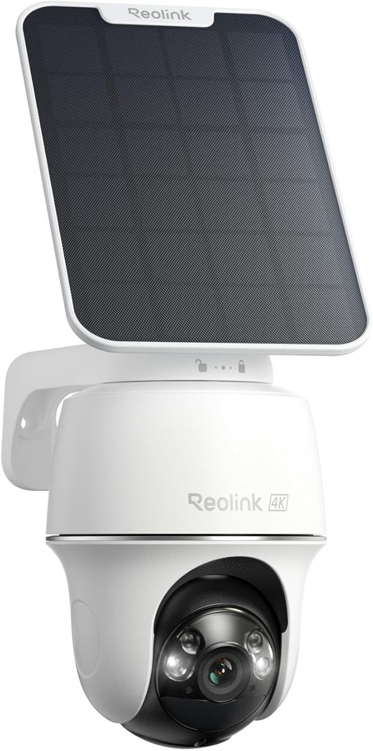 REOLINK First 4K Solar Security Cameras Wireless Outdoor, Argus PT Ultra+ 3W Solar Panel, 360° Pan Tilt Auto-Tracking, 8MP Color Night Vision, 2.4/5 GHz Wi-Fi 6, No Monthly Fee, Home Hub Compatible