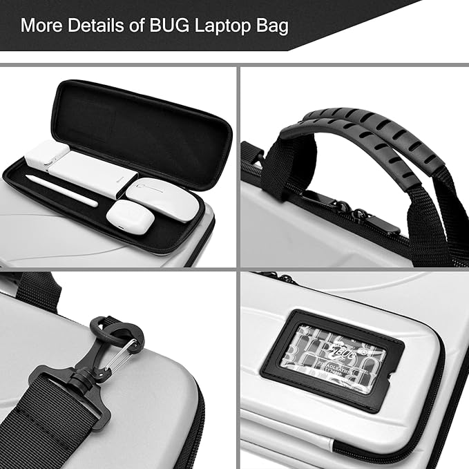 BUG 14.2-15.6 Inch Laptop Case Hard Shell, Protective Laptop Carrying Case with Stand for Heat Dissipation