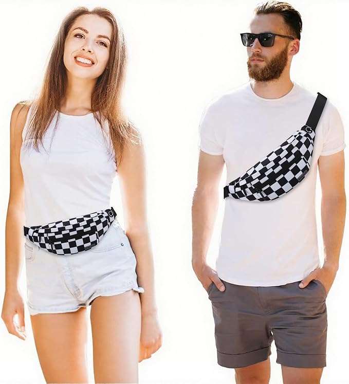 MAXTOP Large Crossbody Fanny Pack with 4-Zipper Pockets,Gifts for Enjoy Sports Festival Workout Traveling Running Casual Hands-Free Wallets Waist Pack Phone Bag Carrying All Phones