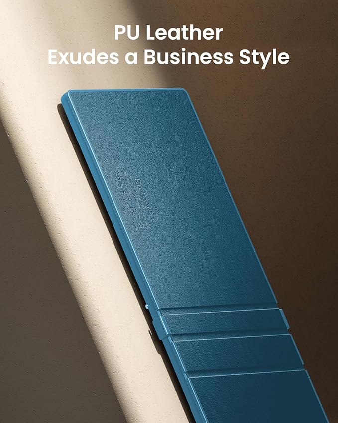 ProtoArc Foldable Compact Keyboard, XK04 Portable Bluetooth Keyboard with PU Leather Cover, Pocket-Sized Wireless Travel Keyboards for iPad, iPhone, Smartphone, Tablet and Laptop - Blue