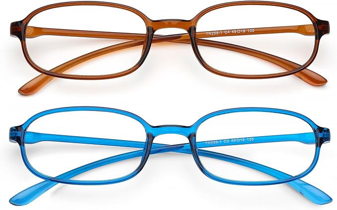 AQWANO 2 Pack Blue Light Blocking Computer Reading Glasses UV Protection Flexible TR90 Frame Lightweight Readers Glasses for Women Men +2.25