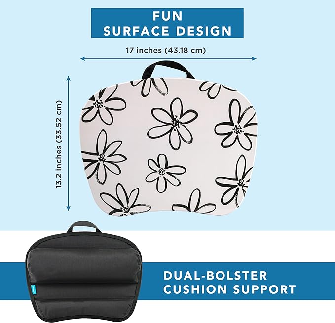 LAPGEAR MyStyle Portable Lap Desk with Cushion - Brushed Flower - Fits up to 15.6 Inch Laptops - Style No. 45308