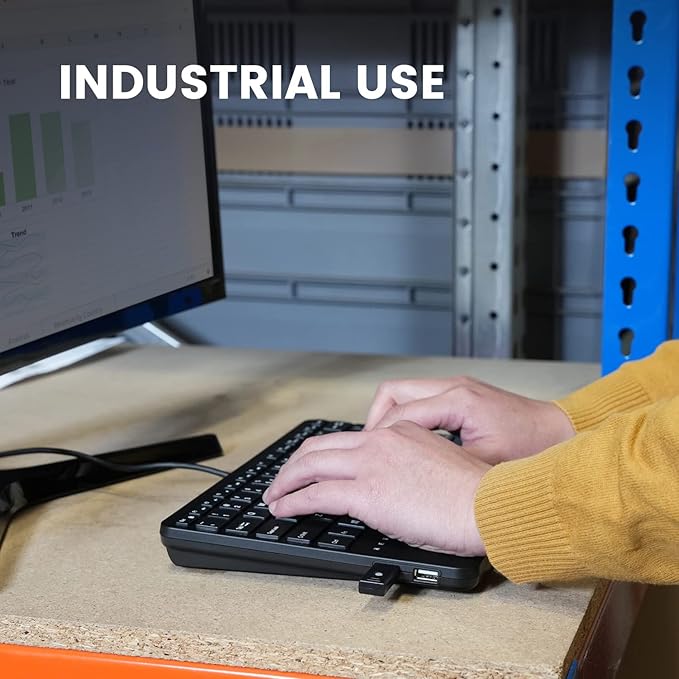 Perixx PERIBOARD-526 US, Wired Mini USB Keyboard with Trackball - X Type Scissor Keys - 11.18x7.17x1.1 Inches - Build-in 2 USB Hubs - US English