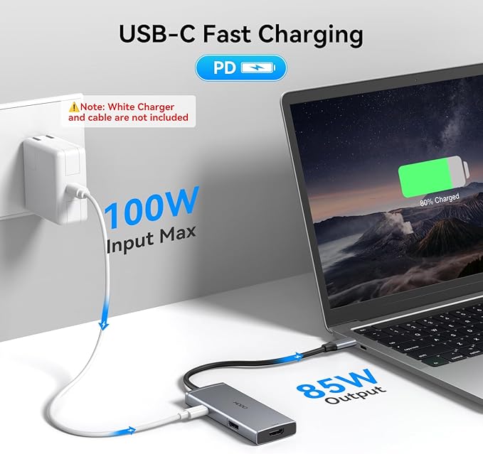 USB C Docking Station Dual HDMI Monitor 4K 60 Hz USB C to Dual HDMI Adapter with 2 hdmi Ports, USB-C Hub 2 Monitors with 3 USB Port PD Charging Compatible for Dell XPS HP Surface Yoga etc