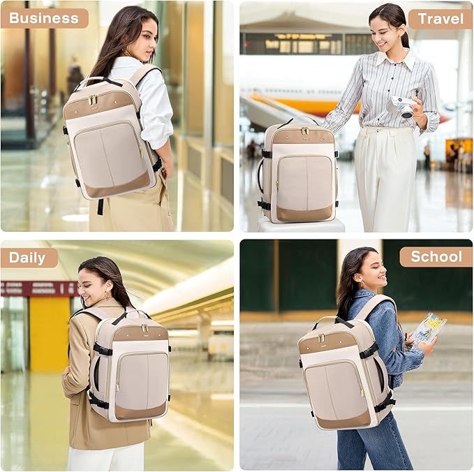 VNINE Travel Backpack for Women Men: 40L Large Carry on Backpack 17 Inch Laptop Backpack Flight Approved Business Work Bag Water Resistant Luggage Daypack Weekender Bag for College Hiking Overnight