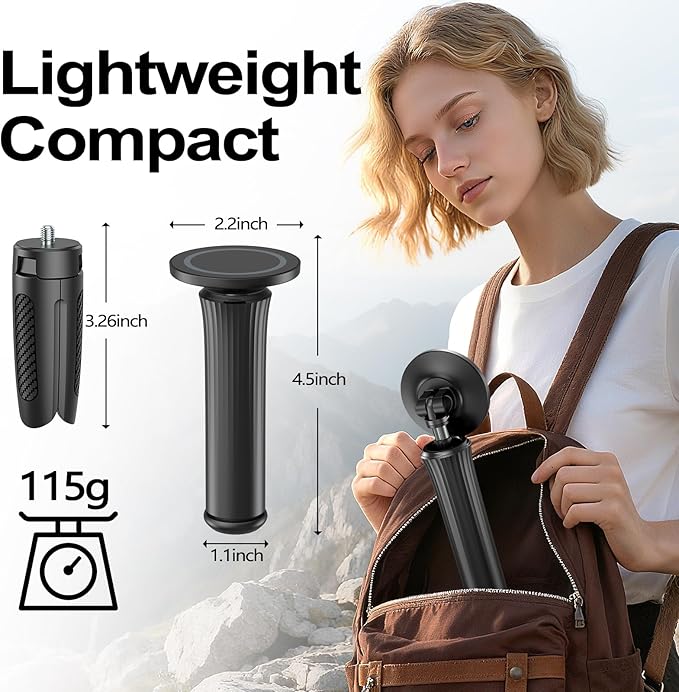 Phone Holder Stand for Desk,Adjustable Phone Holder for Recording,iPhone Stand for Filming,Cell Phone Stand Office Camping Travel Essentials,Detachable Tripod, Magnetic Stand for iPhone,Galaxy