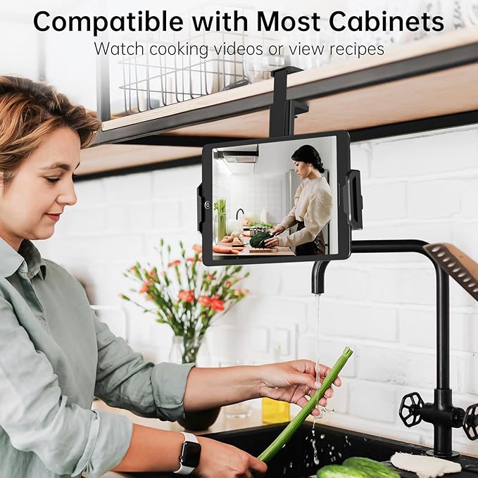 Airplane Tablet Holder Mount–Airplane iPad/Kindle/Phone Holder HandsFree Adjustable Mount for iPad & Tablets, Secure Travel Tablet Stand for Plane Seat Back, Fits 5.9"-9.8" Devices, Flight Accessories