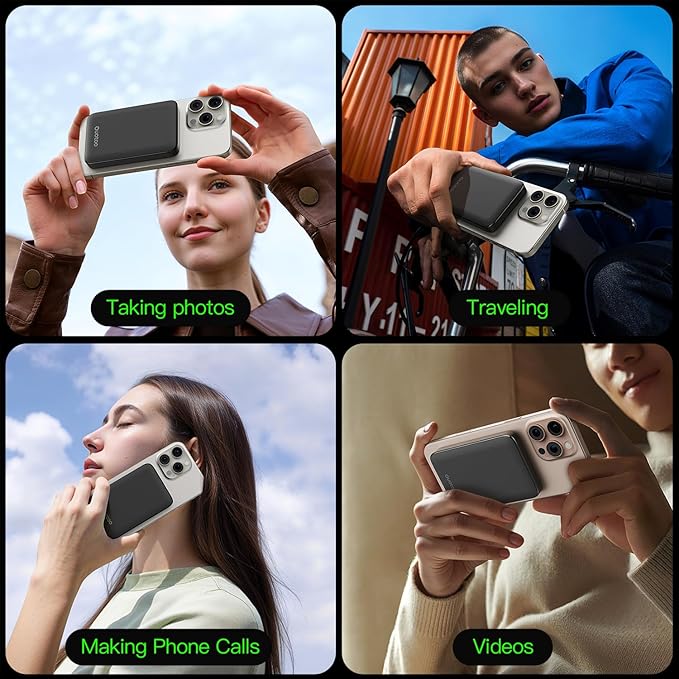 2025 Magnetic 15W Power Bank for iPhone,5000mAh Magsafe Battery Pack with 20w Fast Charging,Slim Magsafe Power Bank in&Out,with LED Display,Wireless Portable Charger for iPhone 16/15/14/13/12 Series